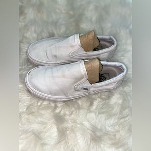 White slip on vans